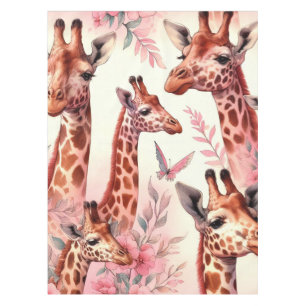 Cute Watercolor Giraffe  Tablecloth