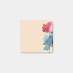 Cute watercolor girl's art stationery post-it notes