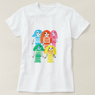 Cute watercolor girls funky modern art T-Shirt