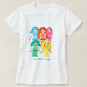 Cute watercolor girls funky modern art T-Shirt