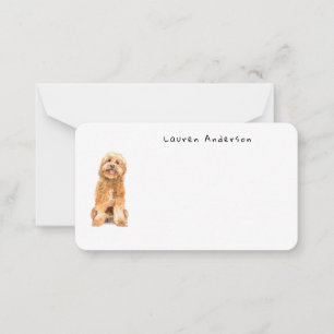 Cute Watercolor Golden Doodle dog  Little  Card