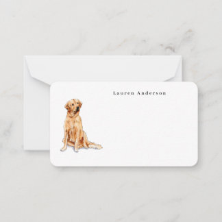 Cute Watercolor Golden retriever dog Little Card