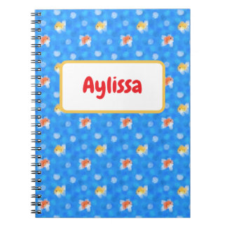 Cute Watercolor Goldfish Pattern Notebook