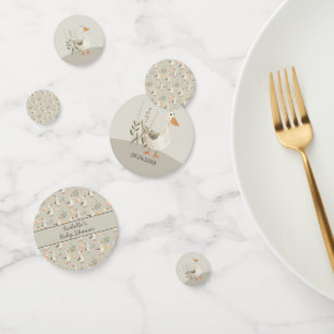 Cute Watercolor Goose Baby Shower Table Confetti