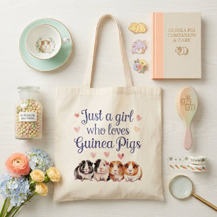Cute Watercolor Guinea Pig Tote Bag