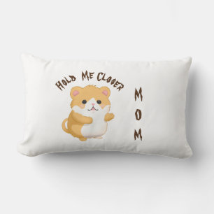 Cute Watercolor Hamster Hold me Closer Custom Lumbar Pillow