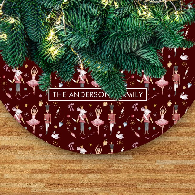 Cute Watercolor Hand Drawn Nutcracker Illustration Fleece Tree Skirt (Creator Uploaded)