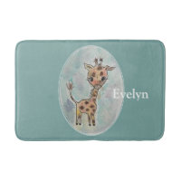 Cute Watercolor Hand Painted Giraffe Name