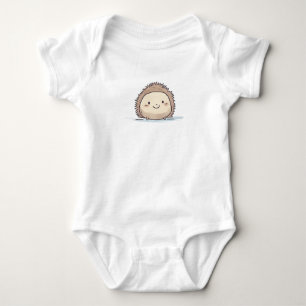 Cute Watercolor Happy Hedgehog Baby Bodysuit