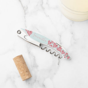 Cute Watercolor Heart Corkscrew