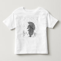 Cute Watercolor Hedgehog Rainy Day Whimsical
