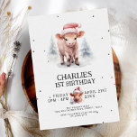 Cute Watercolor Highland Cow Kids Winter Birthday Invitation<br><div class="desc">Cute Watercolor Highland Cow Kids Winter Birthday Invitation</div>