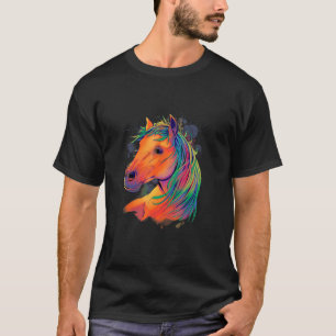 Cute Watercolor Horse For Horses Colourful Pop Sty T-Shirt