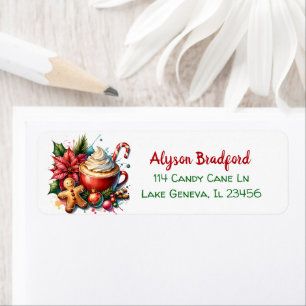 Cute Watercolor Hot Cocoa, Candy Canes and Cookies