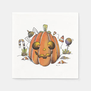 Cute Watercolor Jack o'lantern Napkin