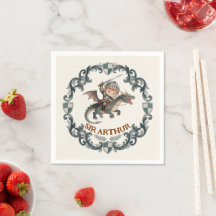 Cute Watercolor Knight Castle Boys First Birthday