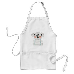 Cute Watercolor Koala with Glasses Standard Apron