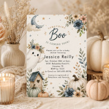 Cute Watercolor Little Boo Baby Shower