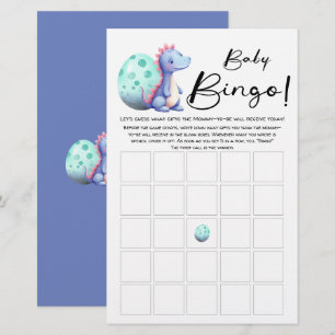 Cute Watercolor Little Dinosaur Baby Bingo Game