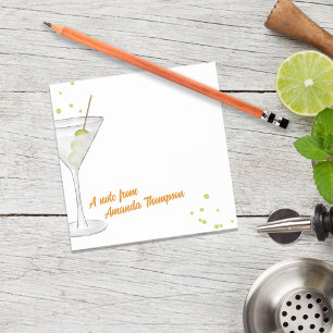 Cute Watercolor Martini Cocktail Custom Post-it Notes