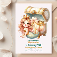 Cute Watercolor Mermaid Birthday