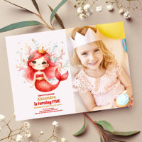 Cute Watercolor Mermaid Birthday Photo