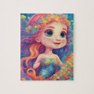 Cute Watercolor Mermaid Jigsaw Puzzle