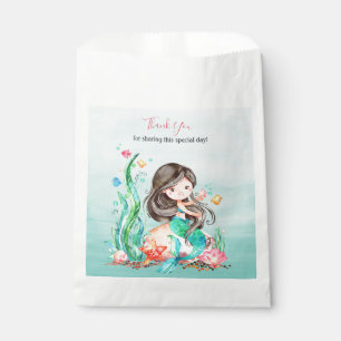 Cute Watercolor Mermaid Under the Sea Baby Shower  Favour Bag