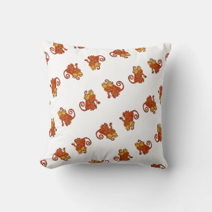 Cute Watercolor Monkeys Wildlife jungle animals Throw Pillow