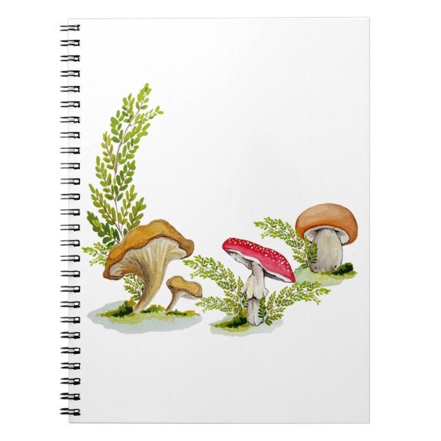 Cute watercolor mushroom pattern  coffee mug card  notebook (Front)