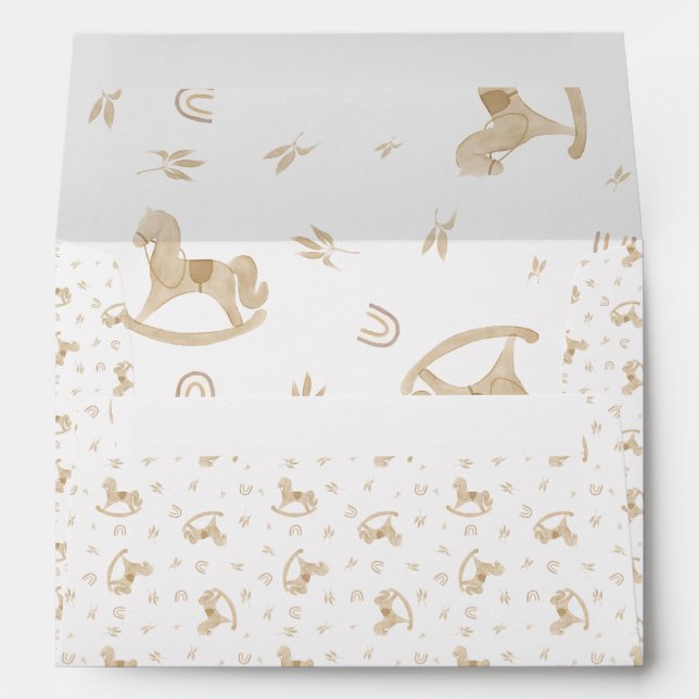 Cute Watercolor Neutral Colours Baby Shower Envelope (Back (Bottom))