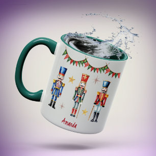 Cute watercolor nutcracker stars mug