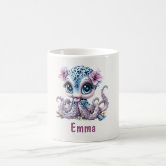 Cute Watercolor Octopus Personalized Kids Mug