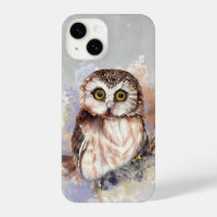 Cute Watercolor Owl Bird Wildlife Art 