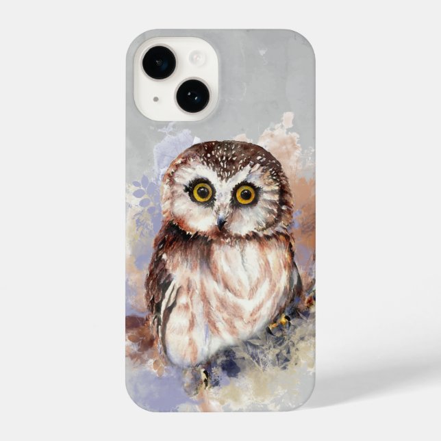 Cute Watercolor Owl Bird Wildlife Art  iPhone Case (Back)