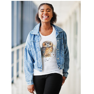 Cute Watercolor Owl, custom T-Shirt