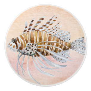 Cute watercolor painting seafish nautical series ceramic knob