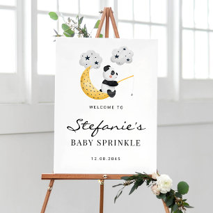 Cute Watercolor Panda Baby Sprinkle Welcome Poster
