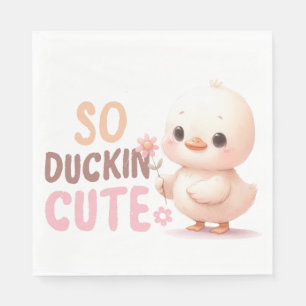 CUTE WATERCOLOR PASTEL BABY CHICK NAPKIN