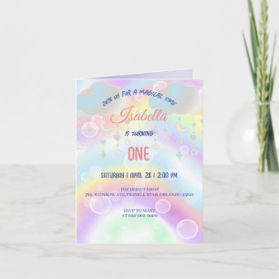 Cute Watercolor pastel Unicorns Rainbow Birthday Invitation
