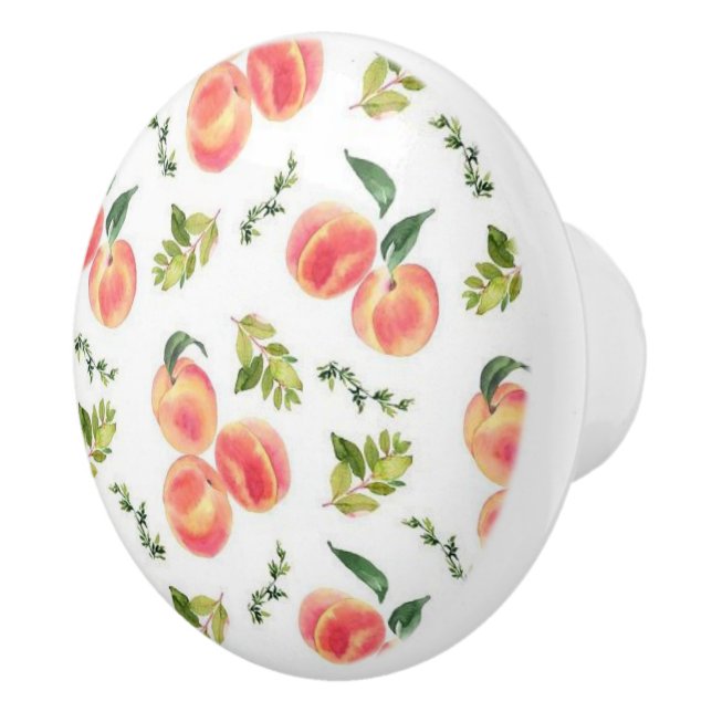 Cute Watercolor Peaches Pattern Ceramic Knob (Right)