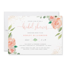 Cute Watercolor Peonies & Eucalyptus Bridal Shower