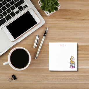 Cute Watercolor Personalized Cat Lovers Fun Post-it Notes