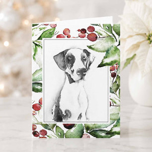 Cute Watercolor Pet Portrait Christmas Cards