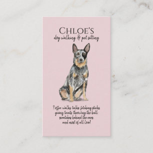 Cute Watercolor Pet Sitter Dog Walker Pet Care Business Card