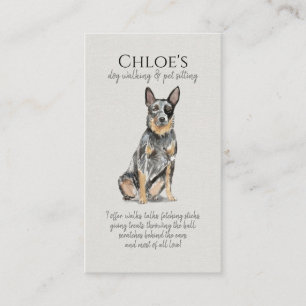 Cute Watercolor Pet Sitter Dog WalkerBusiness Card