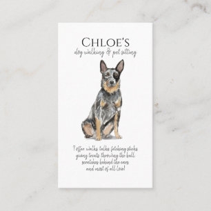 Cute Watercolor Pet Sitter Dog WalkerBusiness Card