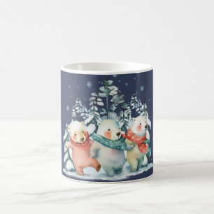 Cute Watercolor Polar Bears Coffee Mug