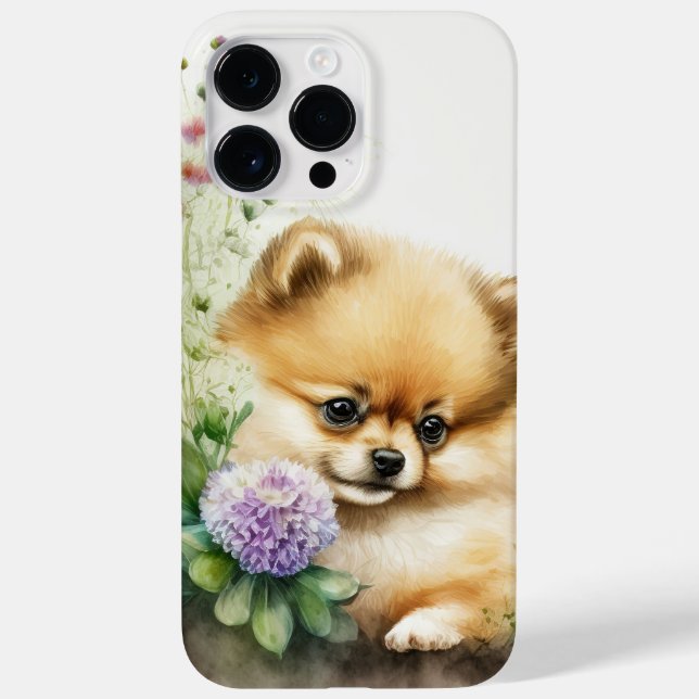 CUTE WATERCOLOR POMERANIAN PUPPG DOG Case-Mate iPhone CASE (Back)