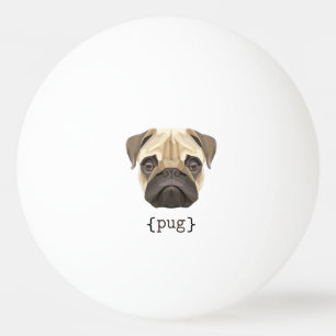 Cute Watercolor Pug Face Definition Ping Pong Ball